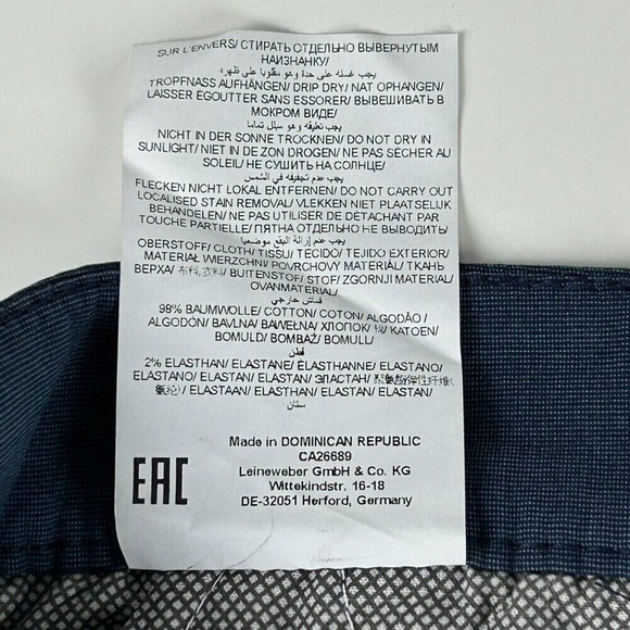 Brax Pants Men 37x29* Blue Everest Ultralight Chino Straight Regular Fit Stretch - Picture 14 of 15